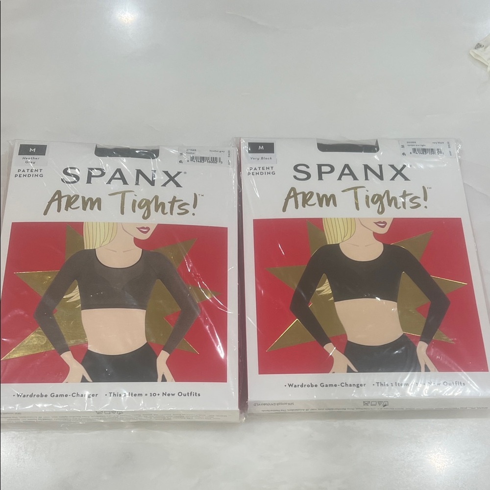 SPANX Arm Tights in Black and Gold Packaging
